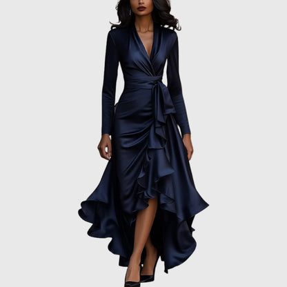 Valentina – Vestido Elegante De Satén Con Drapeado