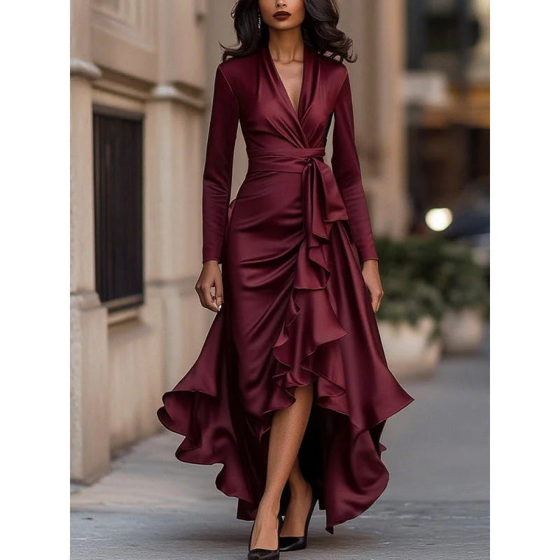 Valentina – Vestido Elegante De Satén Con Drapeado