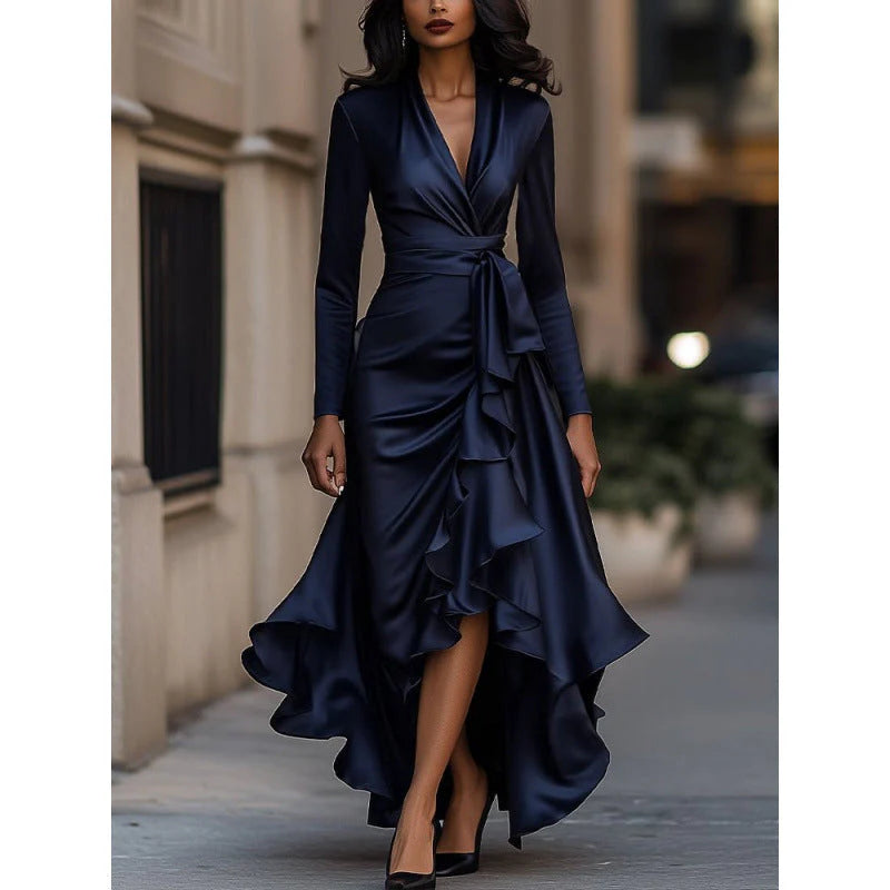 Valentina – Vestido Elegante De Satén Con Drapeado