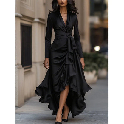 Valentina – Vestido Elegante De Satén Con Drapeado